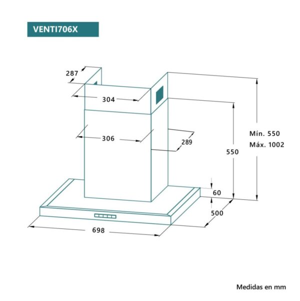 EXAUSTOR DE PAREDE 70CM INOX JOHNSON - Image 2
