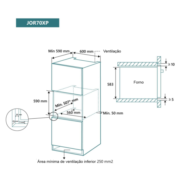 FORNO 9 FUNÇÕES INOX E CRISTAL NEGRO JOHNSON - Image 3