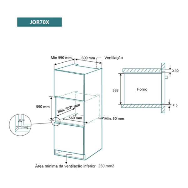FORNO 8 FUNÇÕES INOX E CRISTAL NEGRO JOHNSON - Image 3