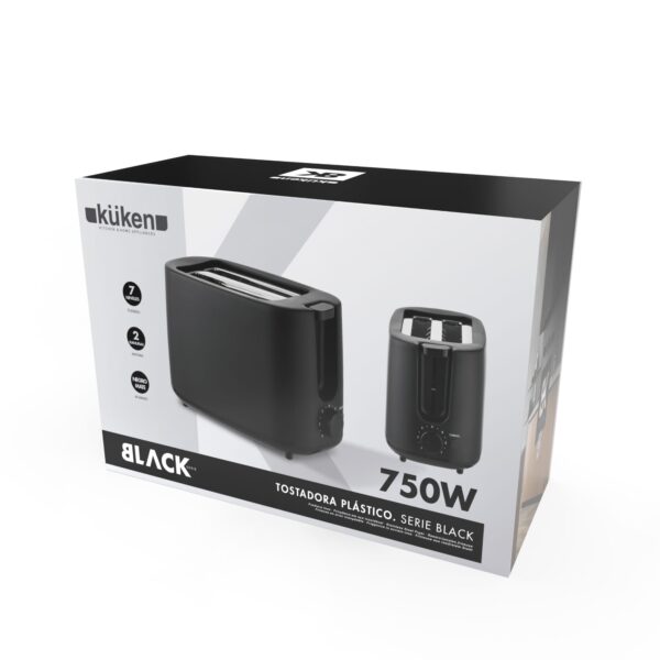 TORRADEIRA PLÁSTICO (750W - 2 PEÇAS - PRETO MATE) KÜKEN - Image 4