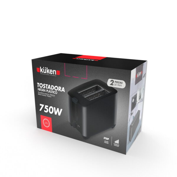 TORRADEIRA PLÁSTICO (750W - 2 PEÇAS - PRETA) KÜKEN - Image 4