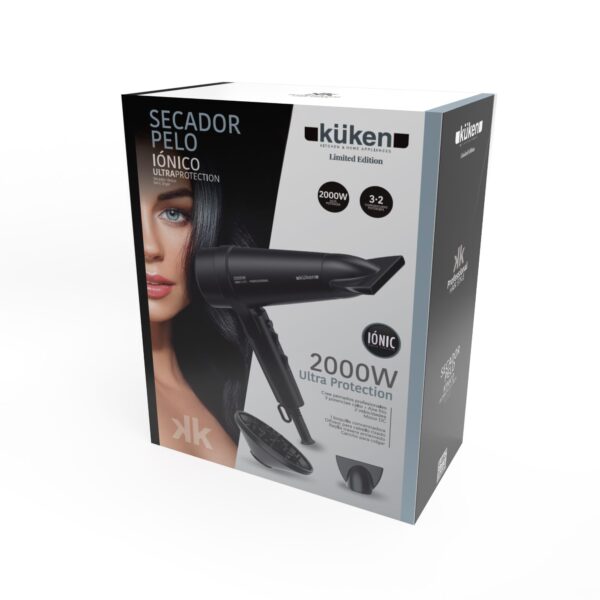 SECADOR DE CABELO PROFISSIONAL IÔNICO (2000W - PRETO MATE) KÜKEN - Image 4